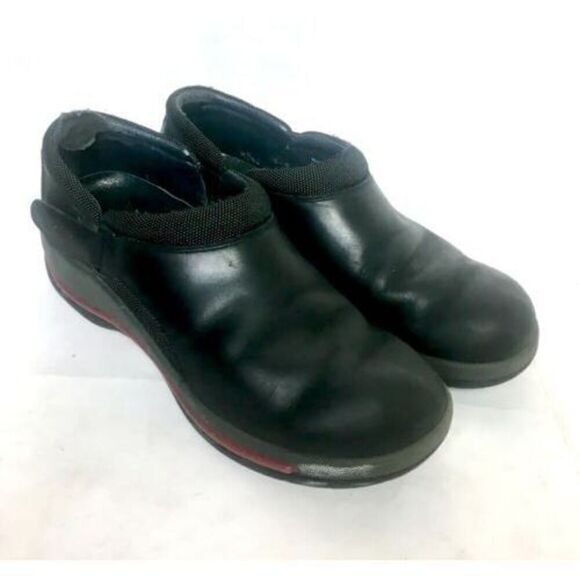 Dansko Black Leather Professional Clogs Work Nurse Shoes Size 10.5 EU 41 - Picture 1 of 6